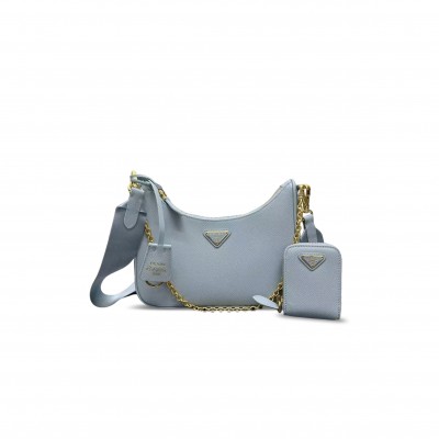 PRADA RE-EDITION 2005 SAFFIANO LEATHER BAG 1BH204 (22*18*6cm)